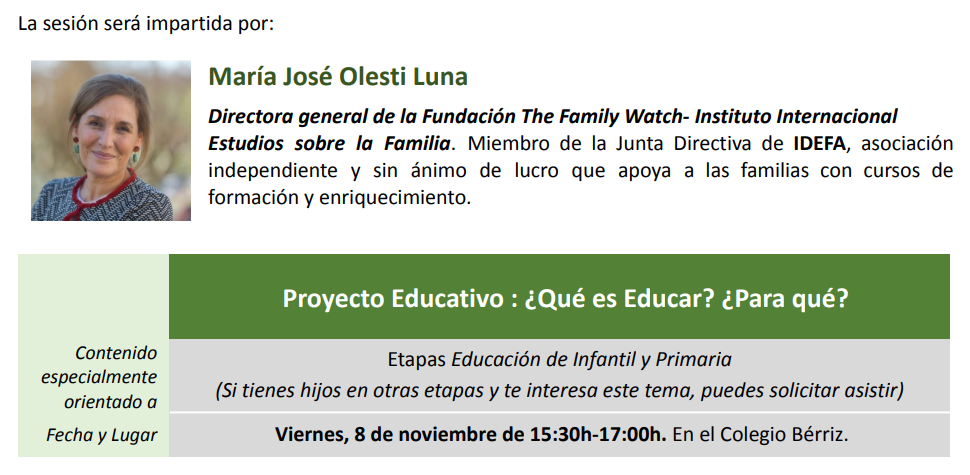 Proyecto educativo Qué es educar y para qué - Escuela de Madres y Padres Bérriz Las Rozas