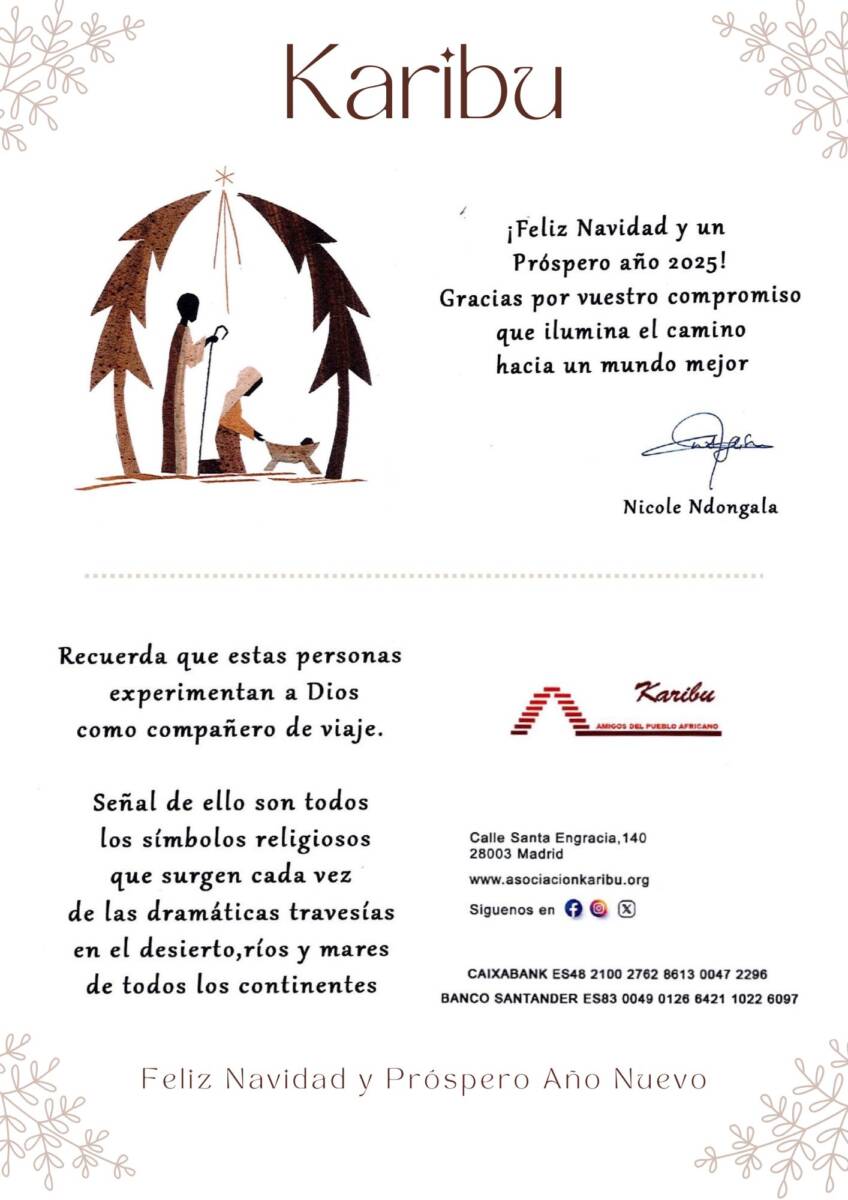 Felicitación Navidad 2024 KARIBU Amigos del Pueblo Africano