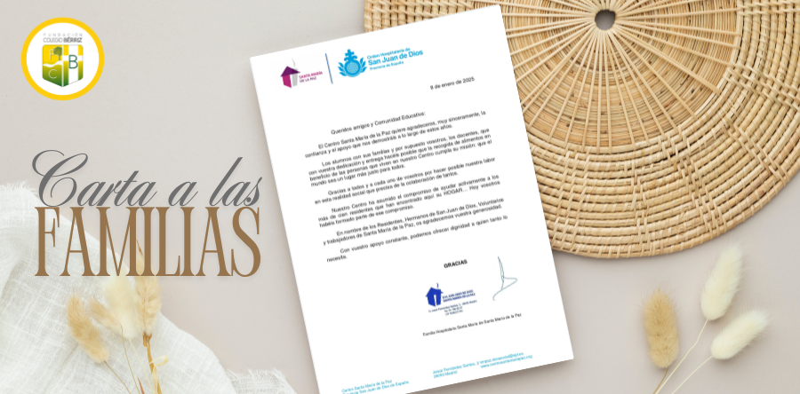 Carta de agradecimiento Santa María de la Paz 2025 - Fundación Colegio Bérriz Las Rozas
