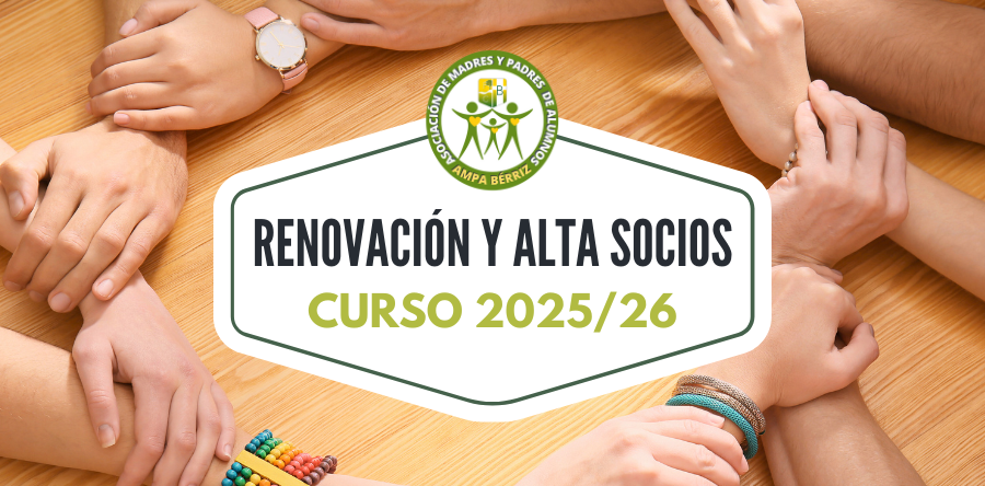 Renovación y alta de socios AMPA Colegio Bérriz Las Rozas Curso 2025-26
