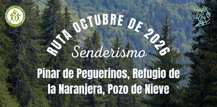 Ruta de Senderismo Octubre de 2026 - Pinar de Peguerinos, Refugio de la Naranjera, Pozo de Nieve - AMPA Colegio Bérriz Las Rozas
